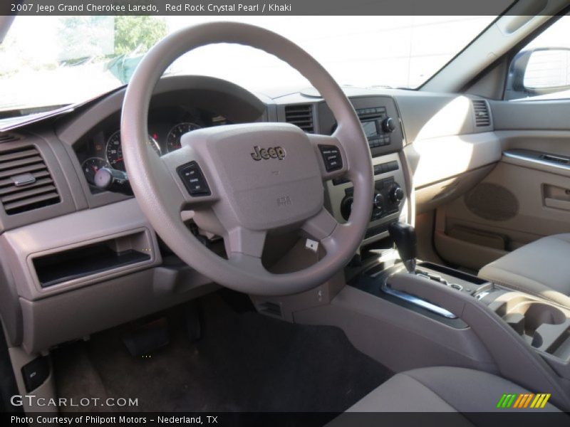 Red Rock Crystal Pearl / Khaki 2007 Jeep Grand Cherokee Laredo