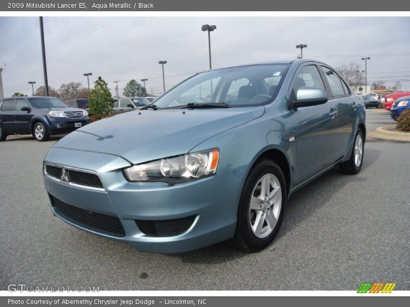 Aqua Metallic / Black 2009 Mitsubishi Lancer ES