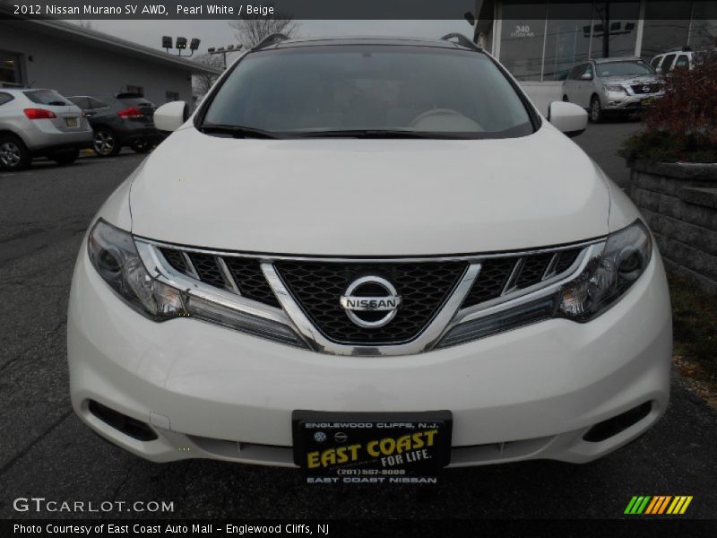 Pearl White / Beige 2012 Nissan Murano SV AWD