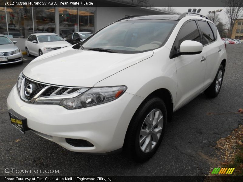 Pearl White / Beige 2012 Nissan Murano SV AWD