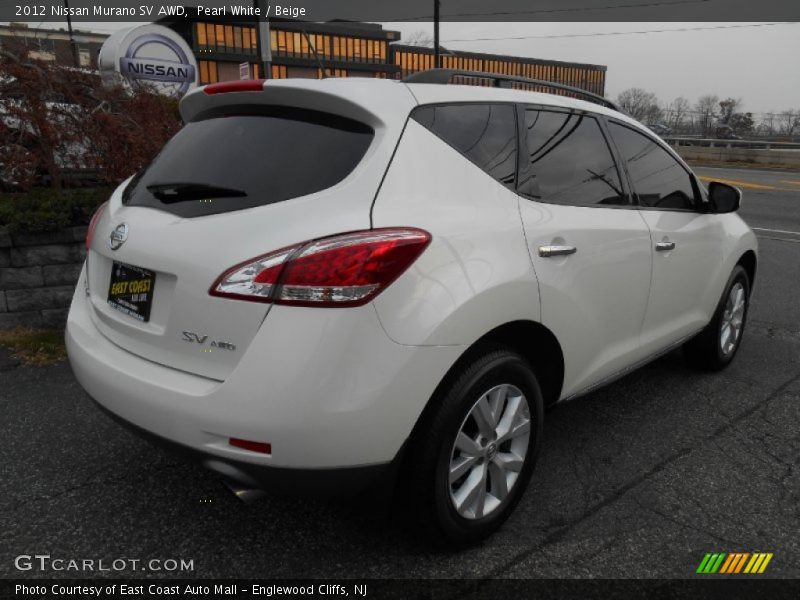 Pearl White / Beige 2012 Nissan Murano SV AWD
