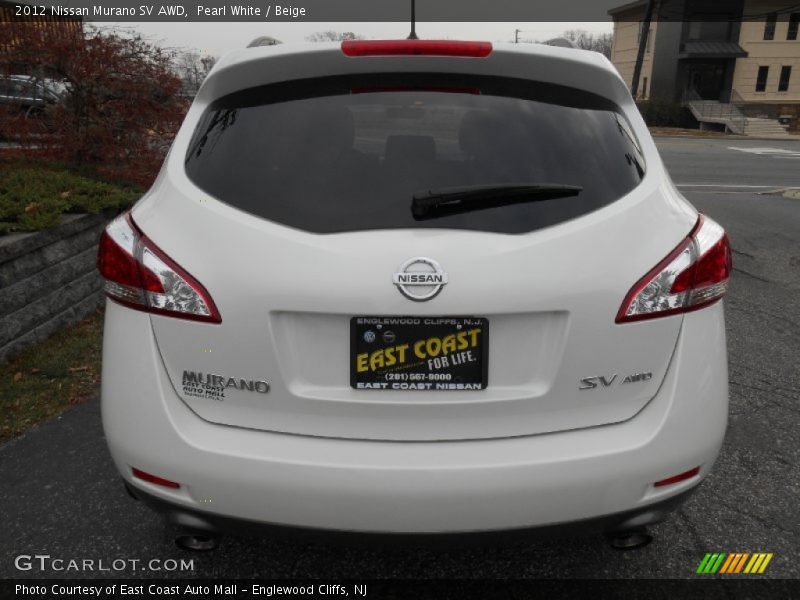 Pearl White / Beige 2012 Nissan Murano SV AWD