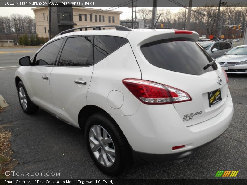 Pearl White / Beige 2012 Nissan Murano SV AWD