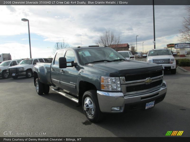 Blue Granite Metallic / Ebony 2008 Chevrolet Silverado 3500HD LT Crew Cab 4x4 Dually