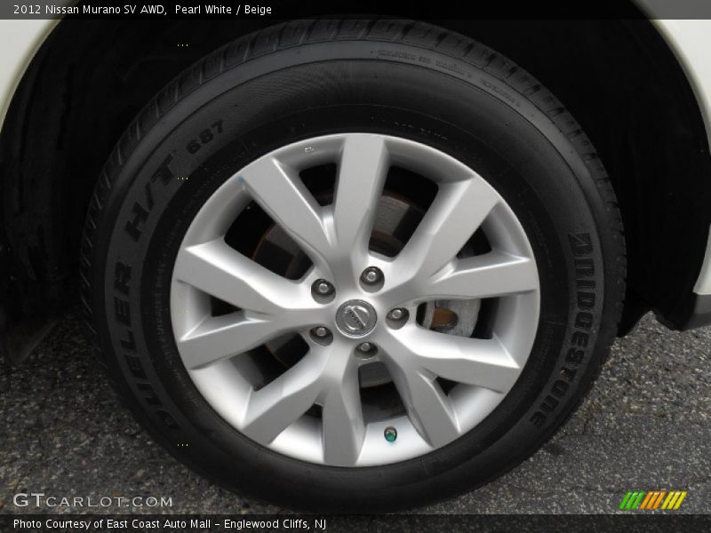 Pearl White / Beige 2012 Nissan Murano SV AWD