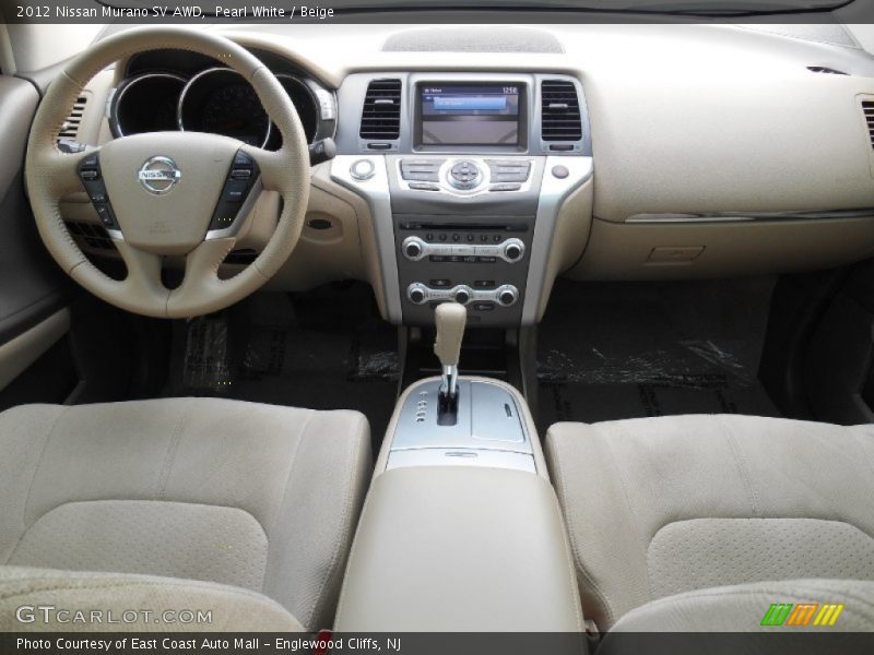 Pearl White / Beige 2012 Nissan Murano SV AWD