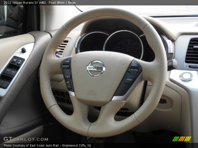 Pearl White / Beige 2012 Nissan Murano SV AWD