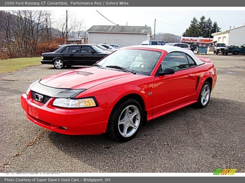 Performance Red / Oxford White 2000 Ford Mustang GT Convertible