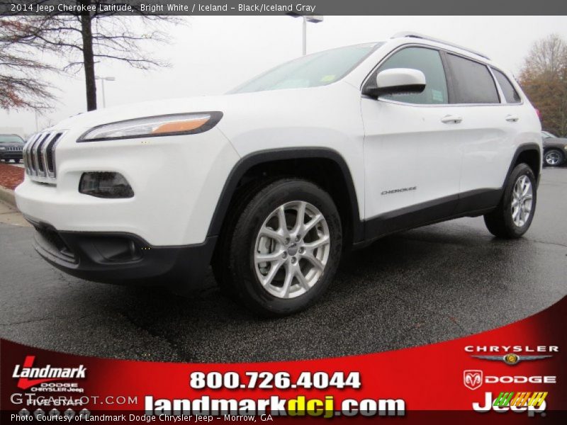 Bright White / Iceland - Black/Iceland Gray 2014 Jeep Cherokee Latitude