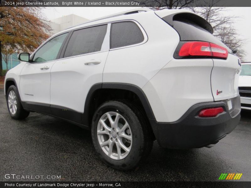 Bright White / Iceland - Black/Iceland Gray 2014 Jeep Cherokee Latitude
