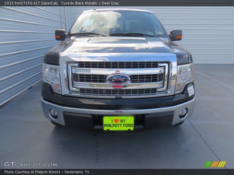 Tuxedo Black Metallic / Steel Gray 2013 Ford F150 XLT SuperCab