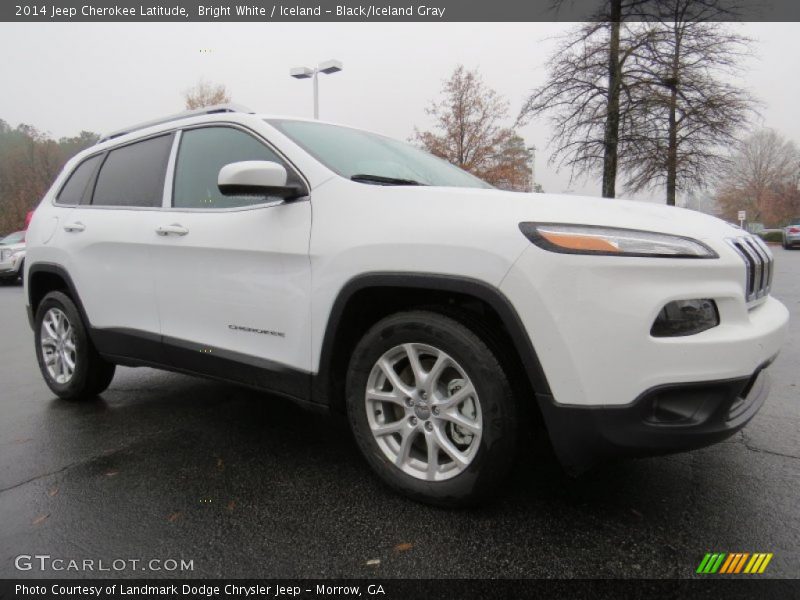 Bright White / Iceland - Black/Iceland Gray 2014 Jeep Cherokee Latitude