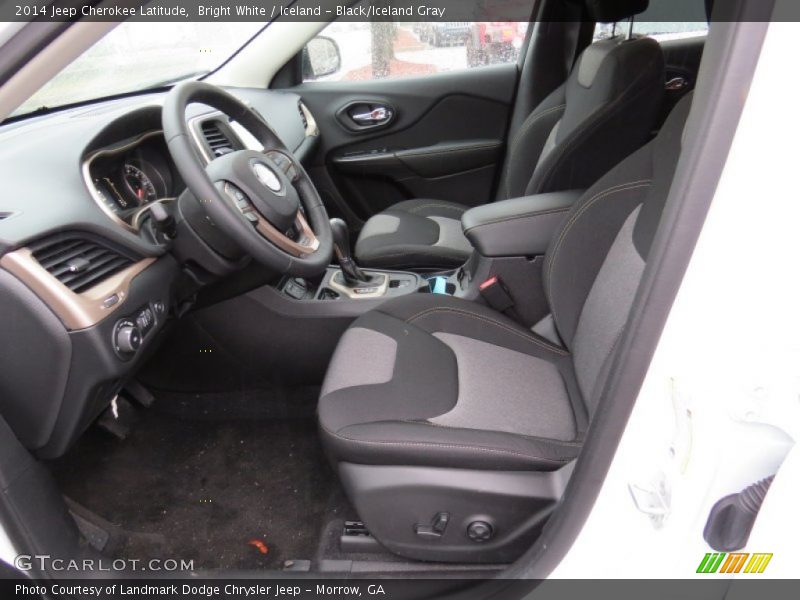 Bright White / Iceland - Black/Iceland Gray 2014 Jeep Cherokee Latitude