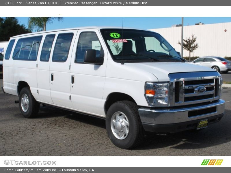 Oxford White / Medium Flint 2012 Ford E Series Van E350 XLT Extended Passenger