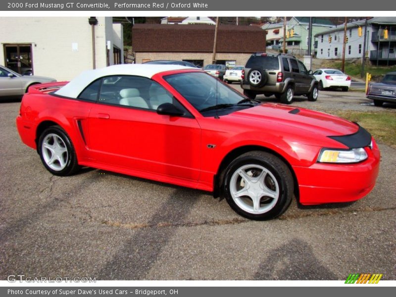 Performance Red / Oxford White 2000 Ford Mustang GT Convertible