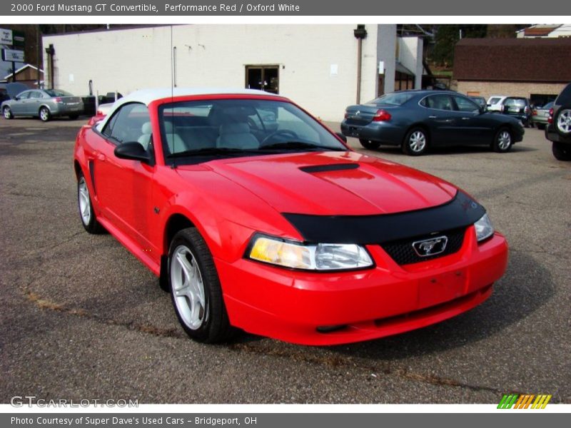 Performance Red / Oxford White 2000 Ford Mustang GT Convertible