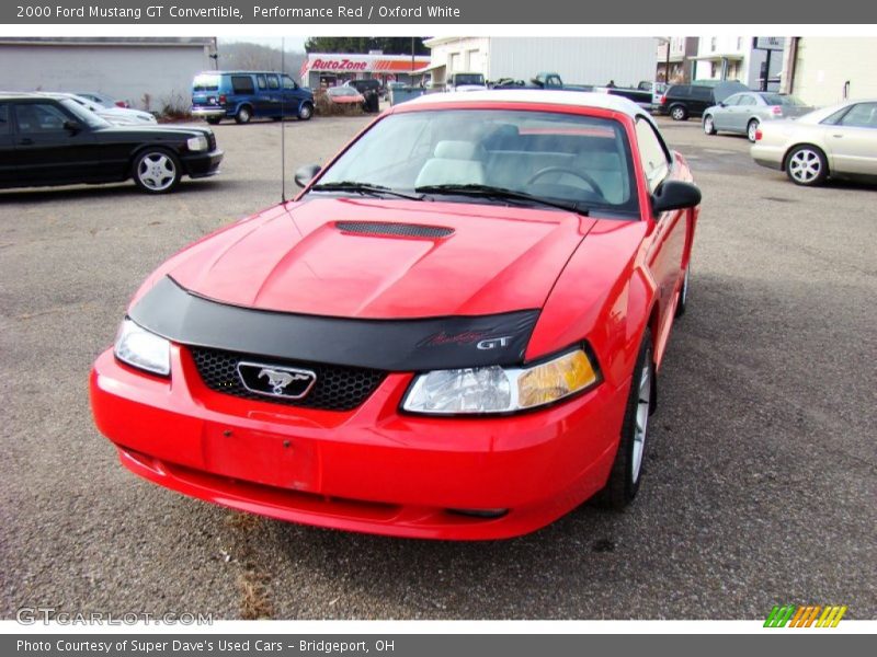 Performance Red / Oxford White 2000 Ford Mustang GT Convertible
