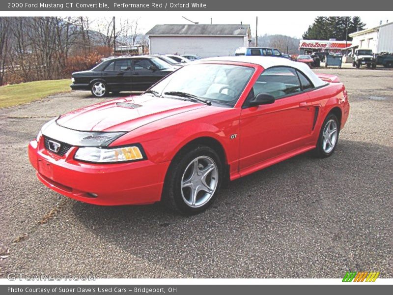 Performance Red / Oxford White 2000 Ford Mustang GT Convertible