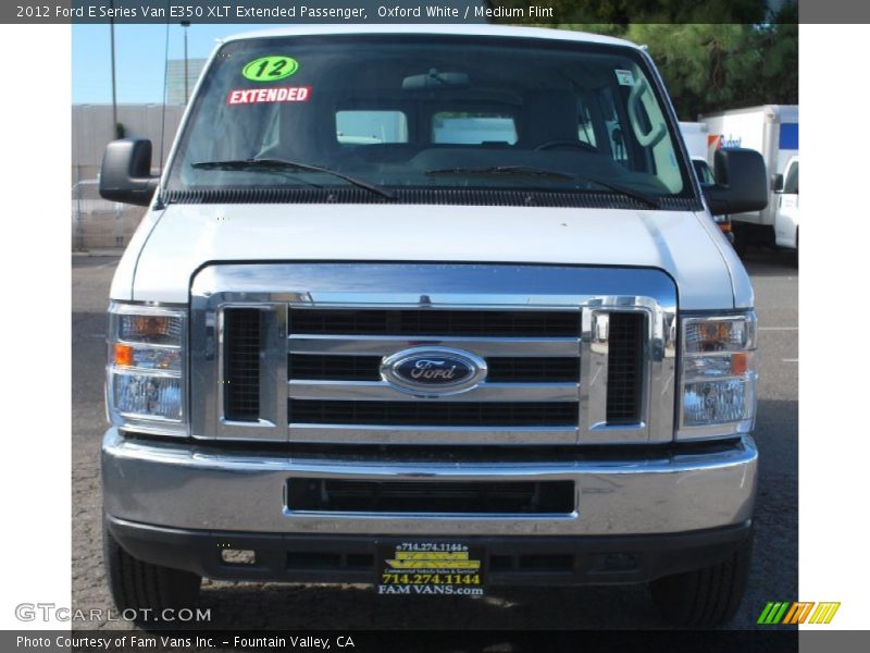 Oxford White / Medium Flint 2012 Ford E Series Van E350 XLT Extended Passenger