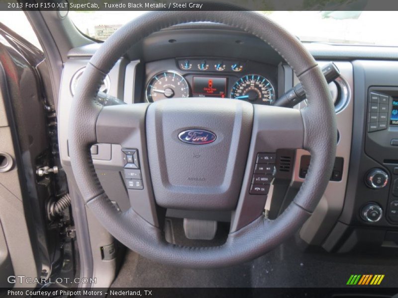 Tuxedo Black Metallic / Steel Gray 2013 Ford F150 XLT SuperCab