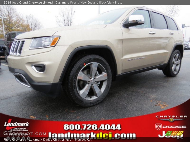 Cashmere Pearl / New Zealand Black/Light Frost 2014 Jeep Grand Cherokee Limited
