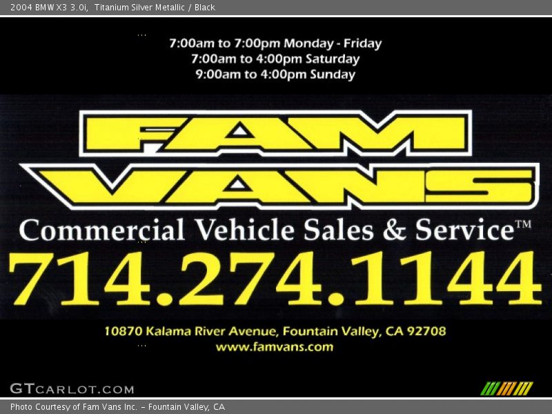 Titanium Silver Metallic / Black 2004 BMW X3 3.0i