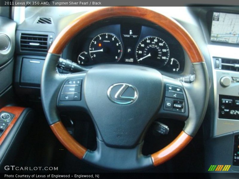 Tungsten Silver Pearl / Black 2011 Lexus RX 350 AWD