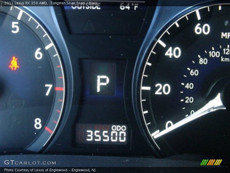 Tungsten Silver Pearl / Black 2011 Lexus RX 350 AWD