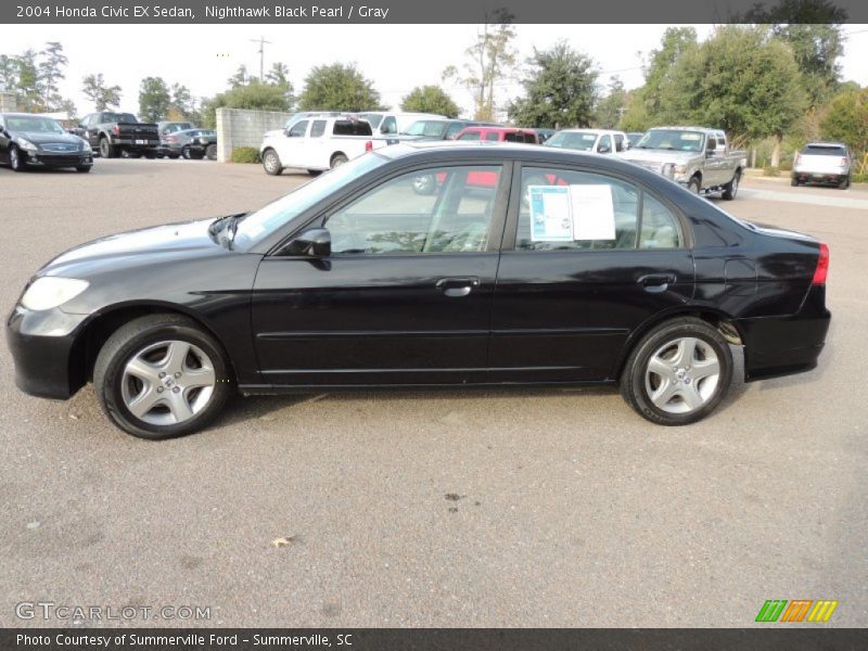 Nighthawk Black Pearl / Gray 2004 Honda Civic EX Sedan