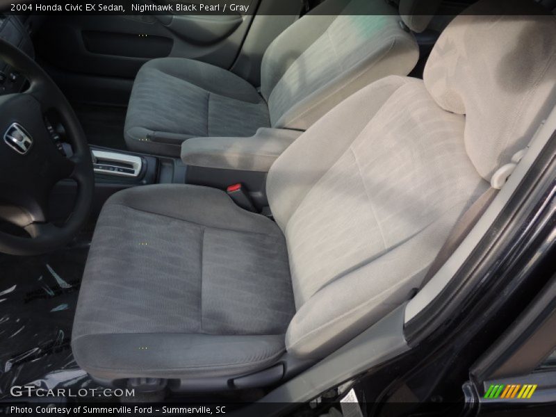 Nighthawk Black Pearl / Gray 2004 Honda Civic EX Sedan