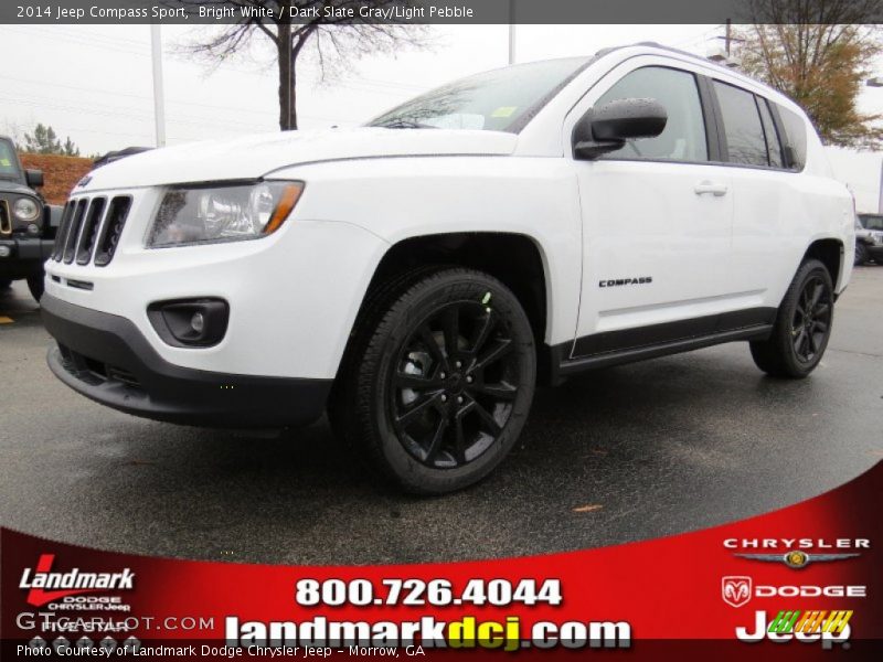 Bright White / Dark Slate Gray/Light Pebble 2014 Jeep Compass Sport