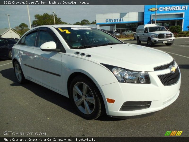 Summit White / Cocoa/Light Neutral 2012 Chevrolet Cruze LT
