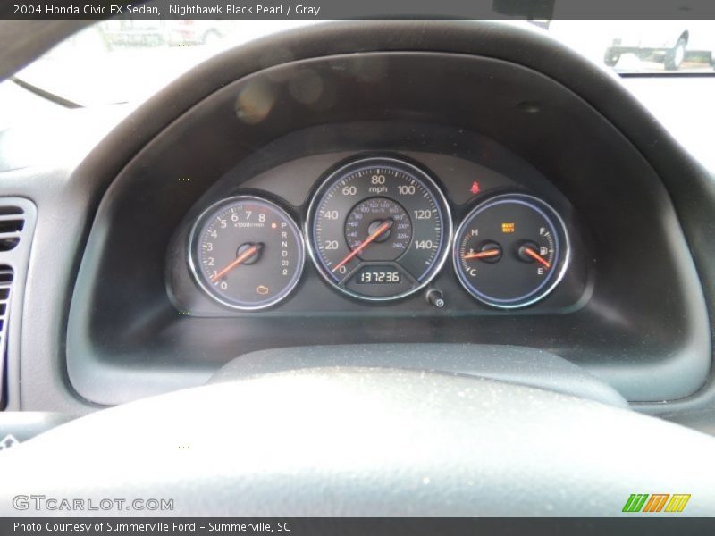 Nighthawk Black Pearl / Gray 2004 Honda Civic EX Sedan