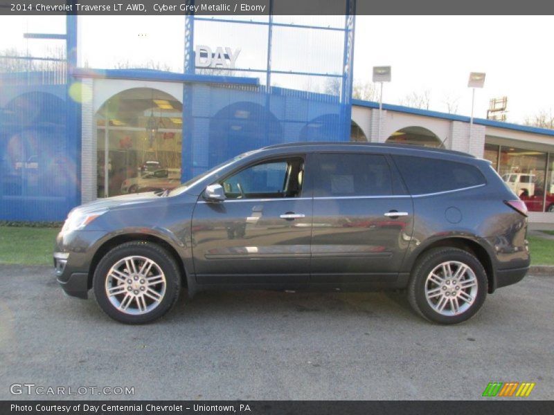 Cyber Grey Metallic / Ebony 2014 Chevrolet Traverse LT AWD