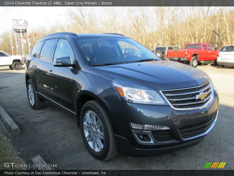 Cyber Grey Metallic / Ebony 2014 Chevrolet Traverse LT AWD