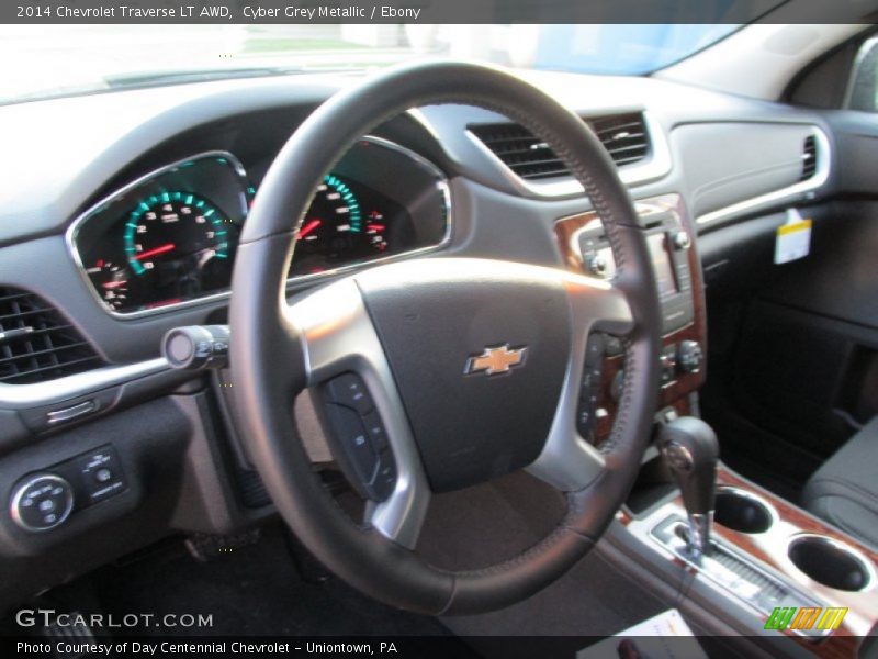 Cyber Grey Metallic / Ebony 2014 Chevrolet Traverse LT AWD