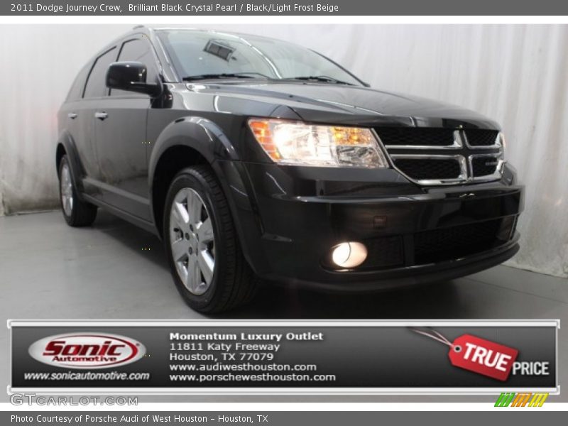 Brilliant Black Crystal Pearl / Black/Light Frost Beige 2011 Dodge Journey Crew
