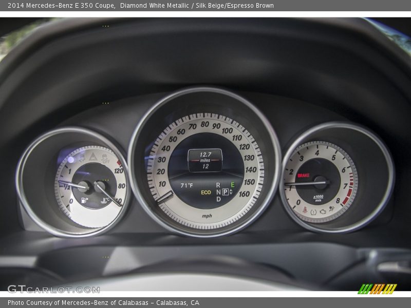 Diamond White Metallic / Silk Beige/Espresso Brown 2014 Mercedes-Benz E 350 Coupe