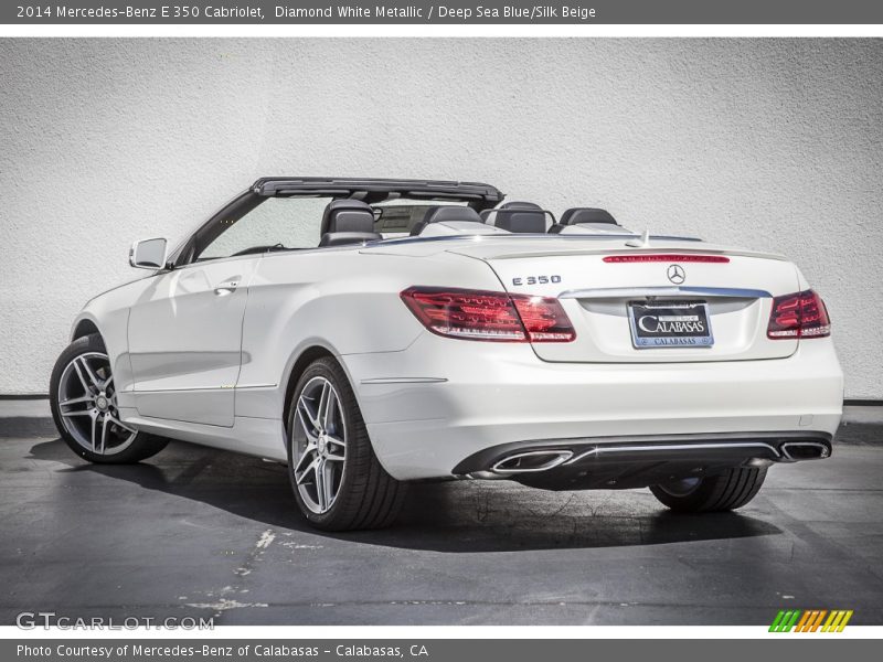 Diamond White Metallic / Deep Sea Blue/Silk Beige 2014 Mercedes-Benz E 350 Cabriolet