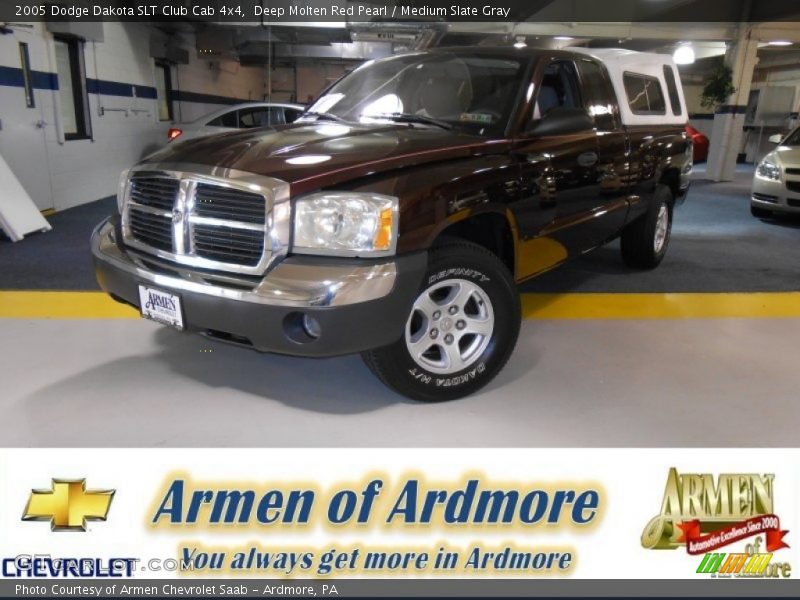 Deep Molten Red Pearl / Medium Slate Gray 2005 Dodge Dakota SLT Club Cab 4x4