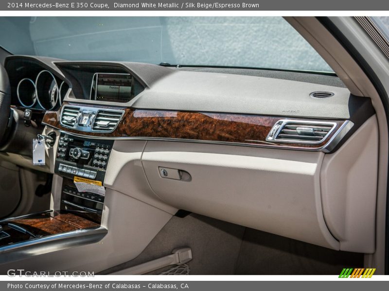 Diamond White Metallic / Silk Beige/Espresso Brown 2014 Mercedes-Benz E 350 Coupe