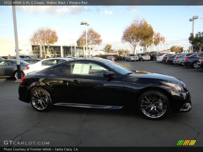 Malbec Black / Monaco Red 2012 Infiniti G IPL G Coupe