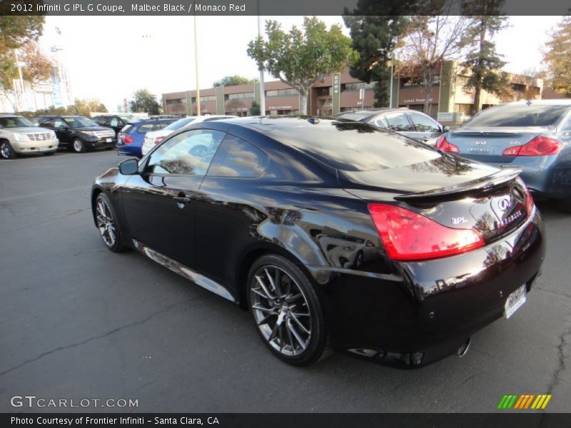 Malbec Black / Monaco Red 2012 Infiniti G IPL G Coupe