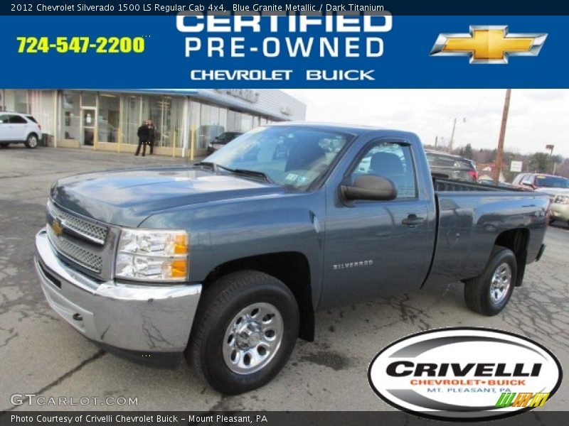 Blue Granite Metallic / Dark Titanium 2012 Chevrolet Silverado 1500 LS Regular Cab 4x4
