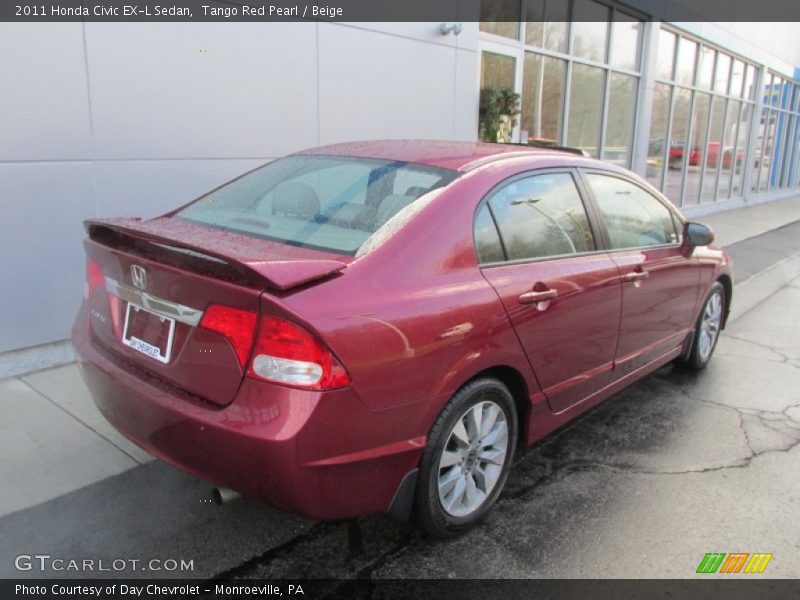 Tango Red Pearl / Beige 2011 Honda Civic EX-L Sedan