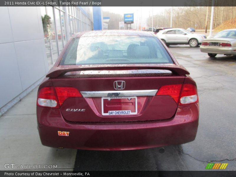 Tango Red Pearl / Beige 2011 Honda Civic EX-L Sedan