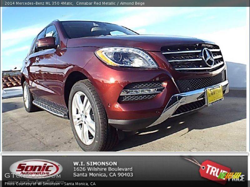 Cinnabar Red Metallic / Almond Beige 2014 Mercedes-Benz ML 350 4Matic