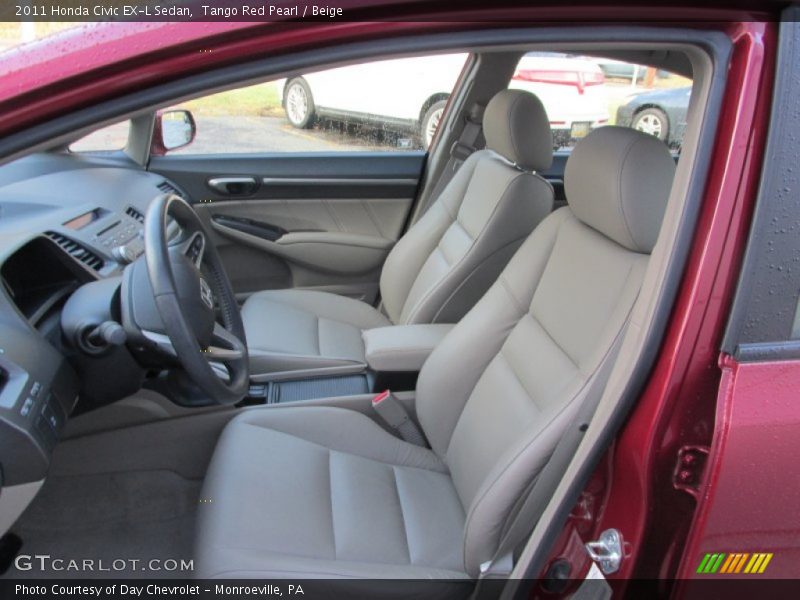 Tango Red Pearl / Beige 2011 Honda Civic EX-L Sedan