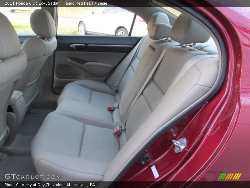 Tango Red Pearl / Beige 2011 Honda Civic EX-L Sedan