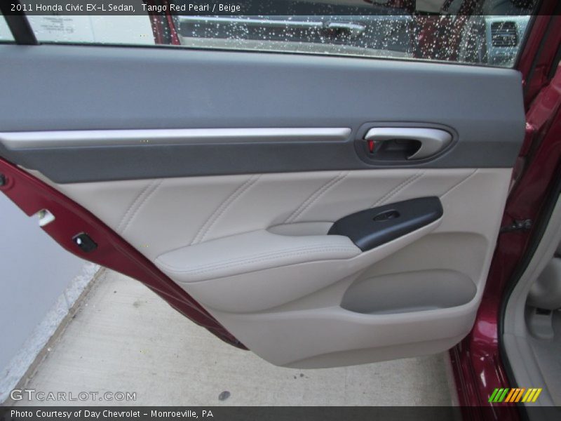 Tango Red Pearl / Beige 2011 Honda Civic EX-L Sedan